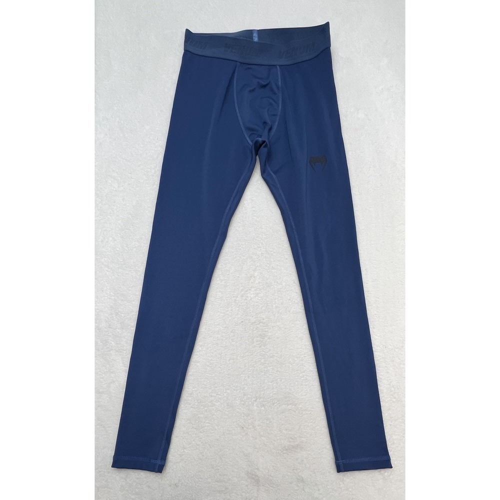 Venum Men's Compression Pants Spats Blue Tights Size Medium BJJ MMA Gym